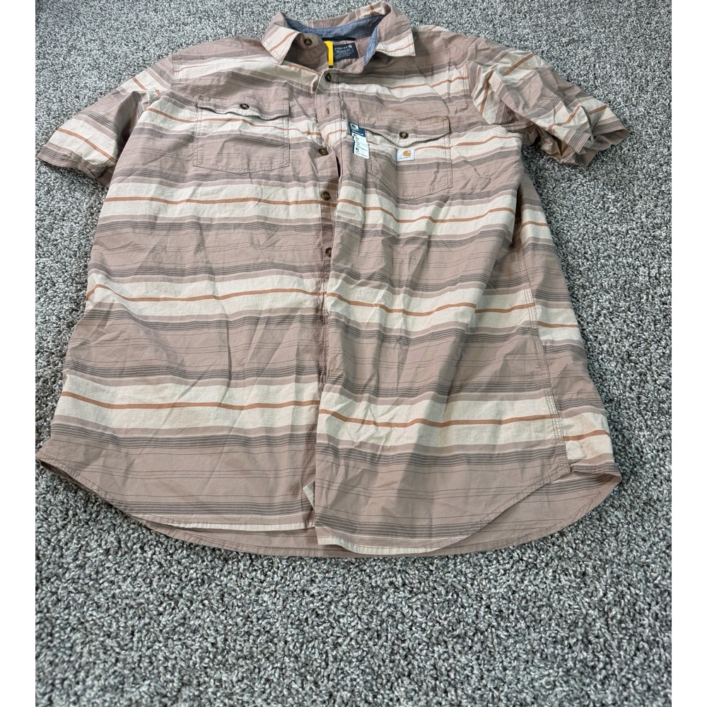 Carhartt Rugged Flex Button Down Shirt Men's Size XL Tall Orange NWT
